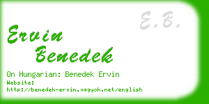 ervin benedek business card